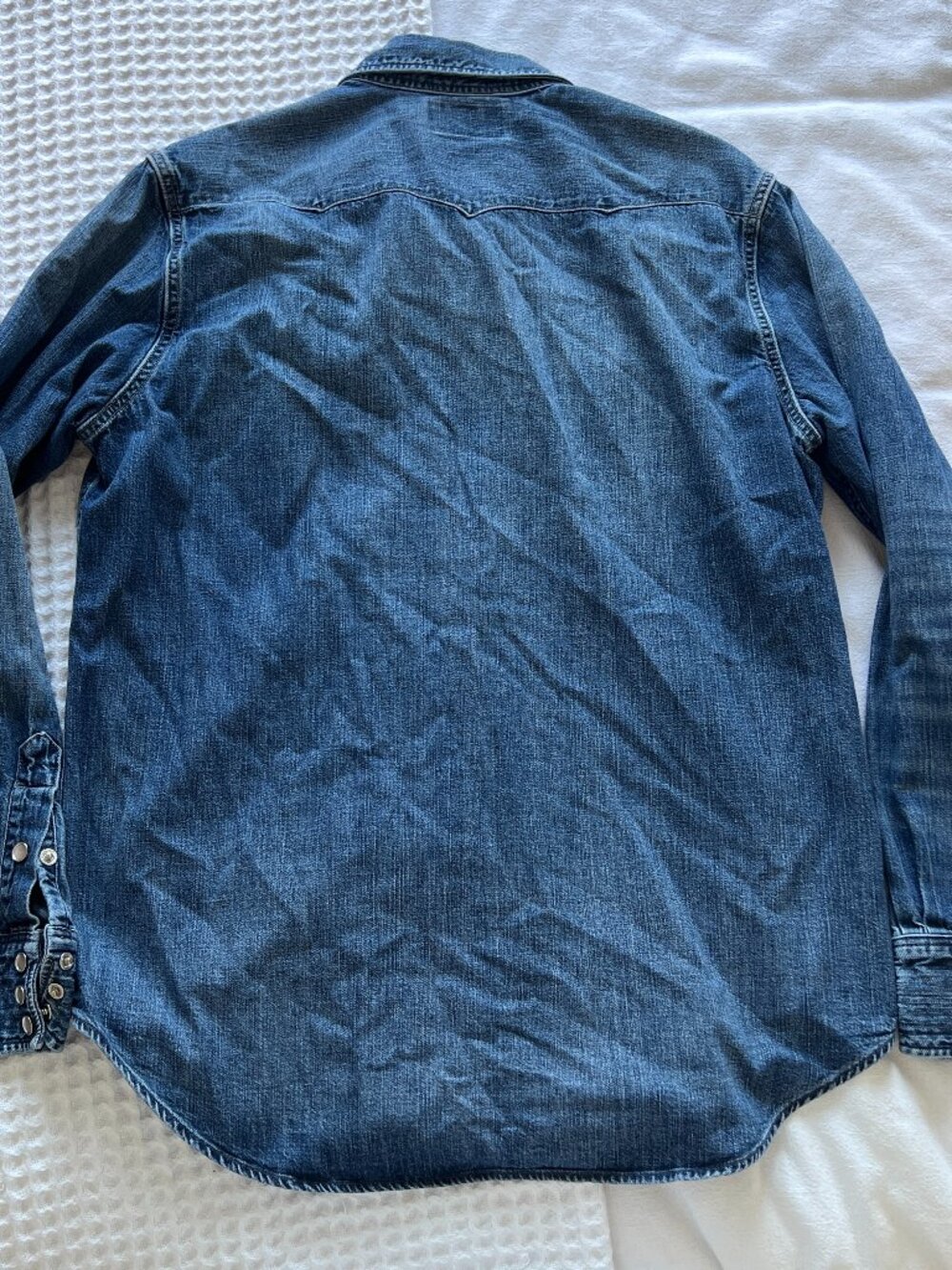 RRL Mens Denim Buffalo Western Workshirt - Picture 5 of 10